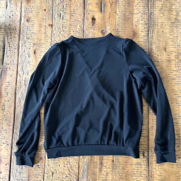 Banana Republic Women’s Black Cross Drape V Neck Blouse - Small - Picture 7 of 8